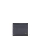 Blue Calfskin Gancini Card Holder