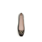 Brown Nappa Leather VLogo Signature Ballerinas