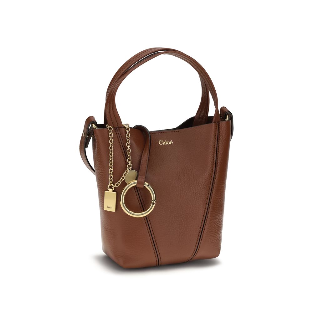 Brown Calf Leather Spin Shoulder Bag