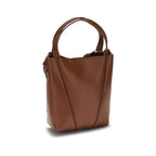 Brown Calf Leather Spin Shoulder Bag