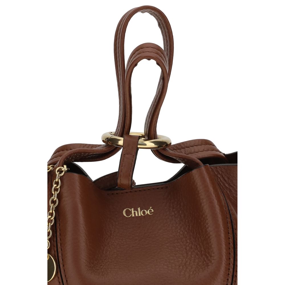 Brown Calf Leather Spin Shoulder Bag