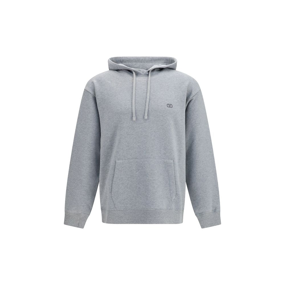 VLogo Signature Gray Cotton Hoodie