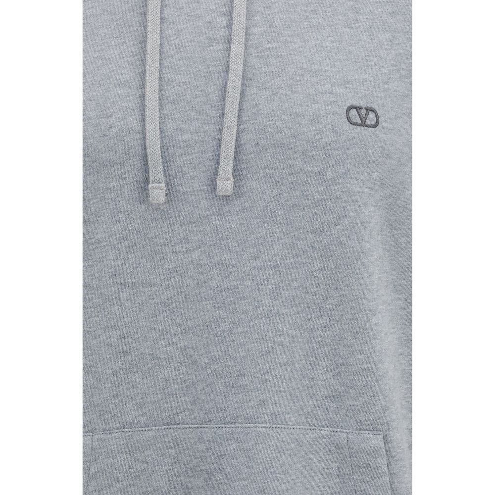 VLogo Signature Gray Cotton Hoodie