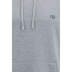 VLogo Signature Gray Cotton Hoodie