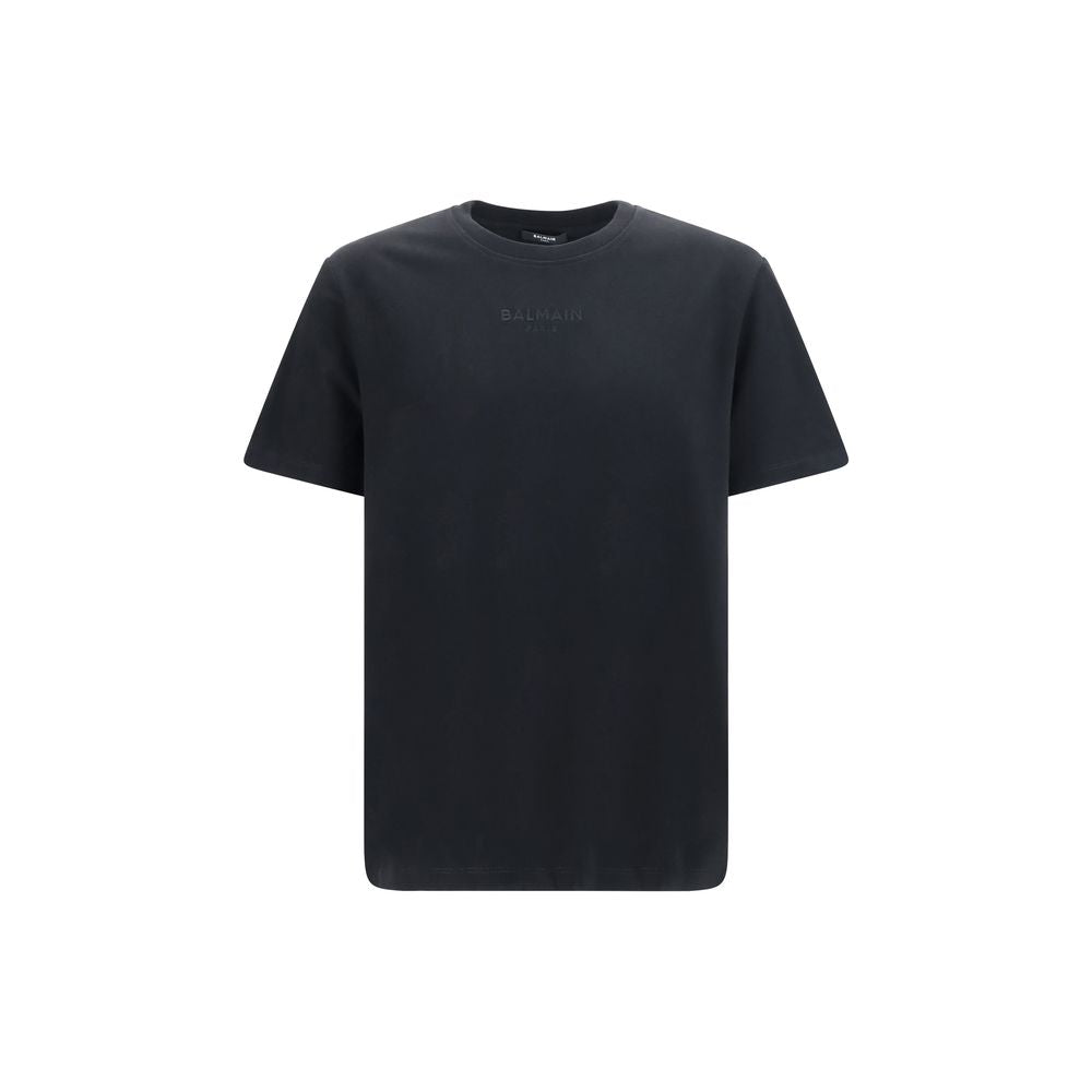 Black Cotton Embroidered Logo T-Shirt
