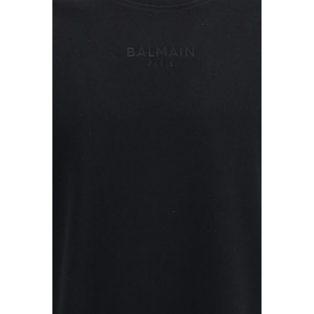 Black Cotton Embroidered Logo T-Shirt