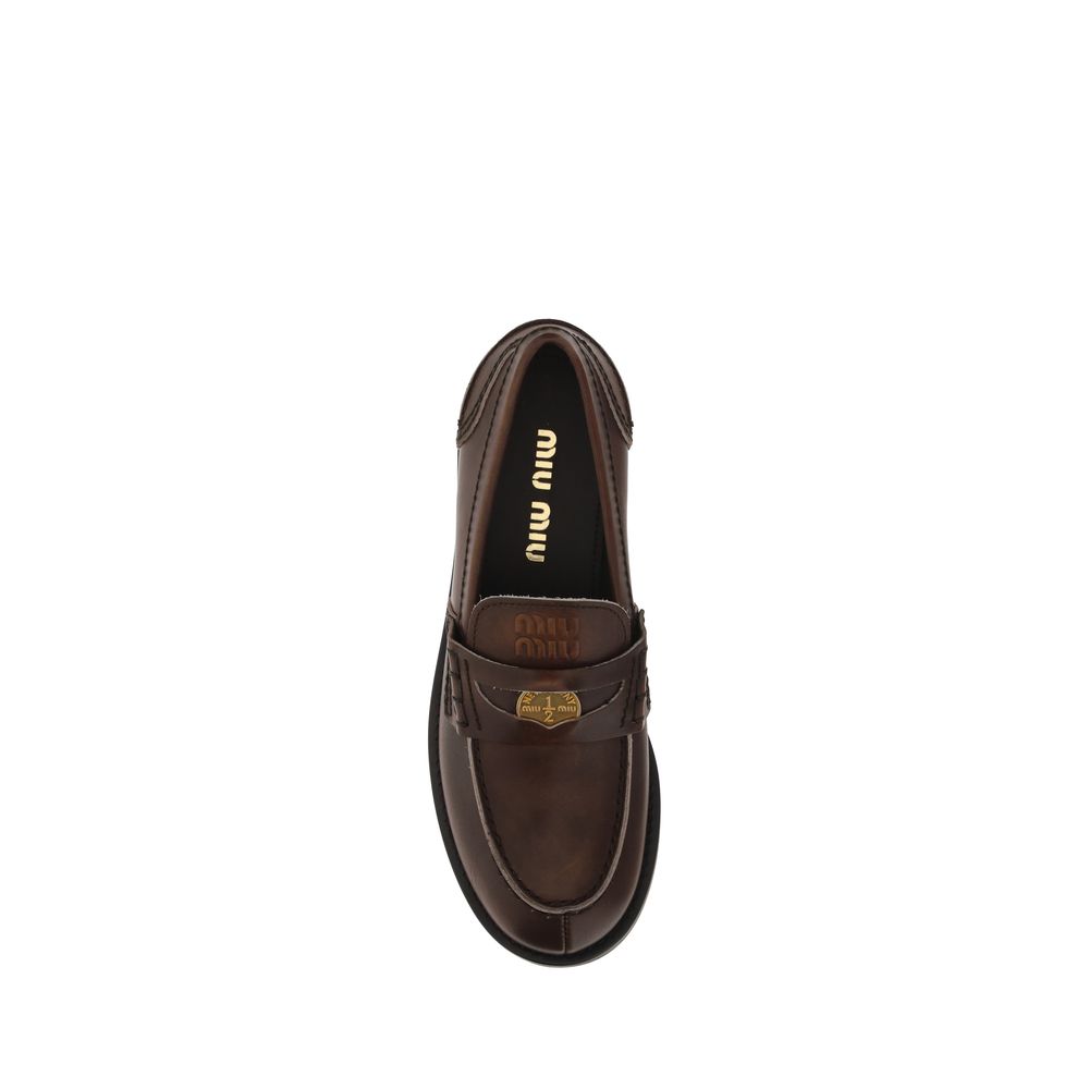 Brown Calfskin Slip-On Loafers