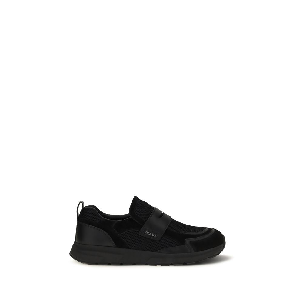 Mesh Calfskin Loafer Sneakers