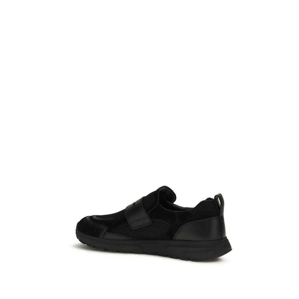 Mesh Calfskin Loafer Sneakers