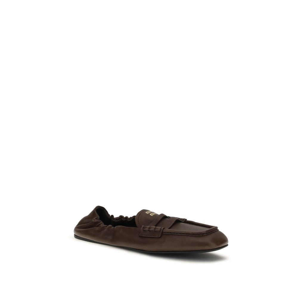 Nappa Leather Ruches Loafers