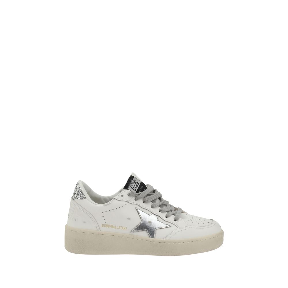 Silver Calfskin Ball Star Sneakers