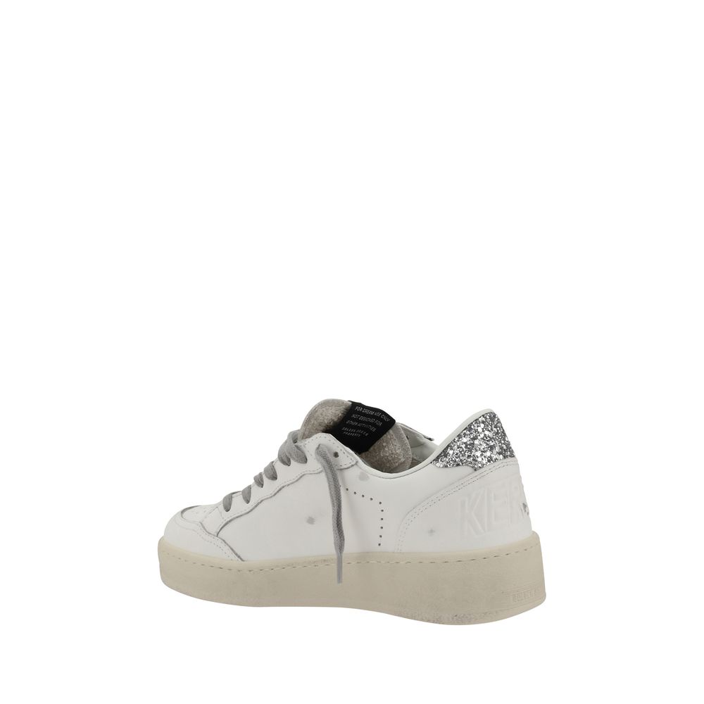 Silver Calfskin Ball Star Sneakers