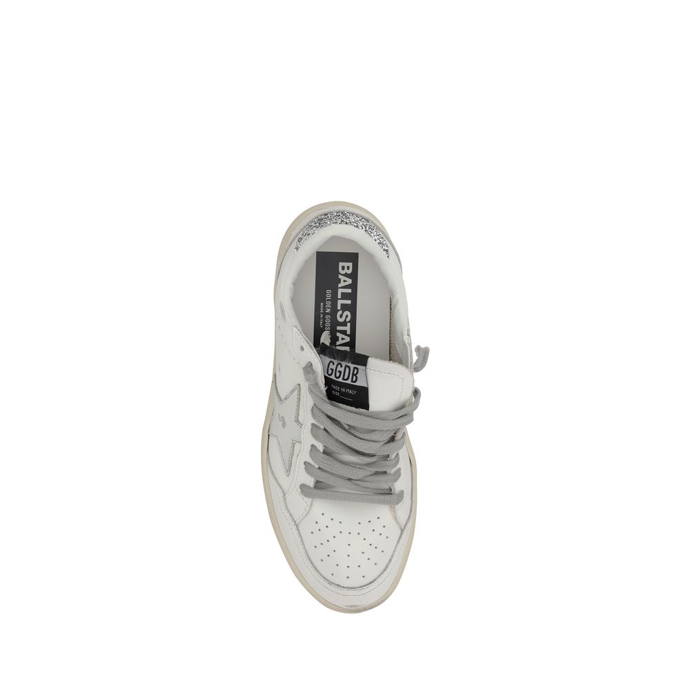 Silver Calfskin Ball Star Sneakers