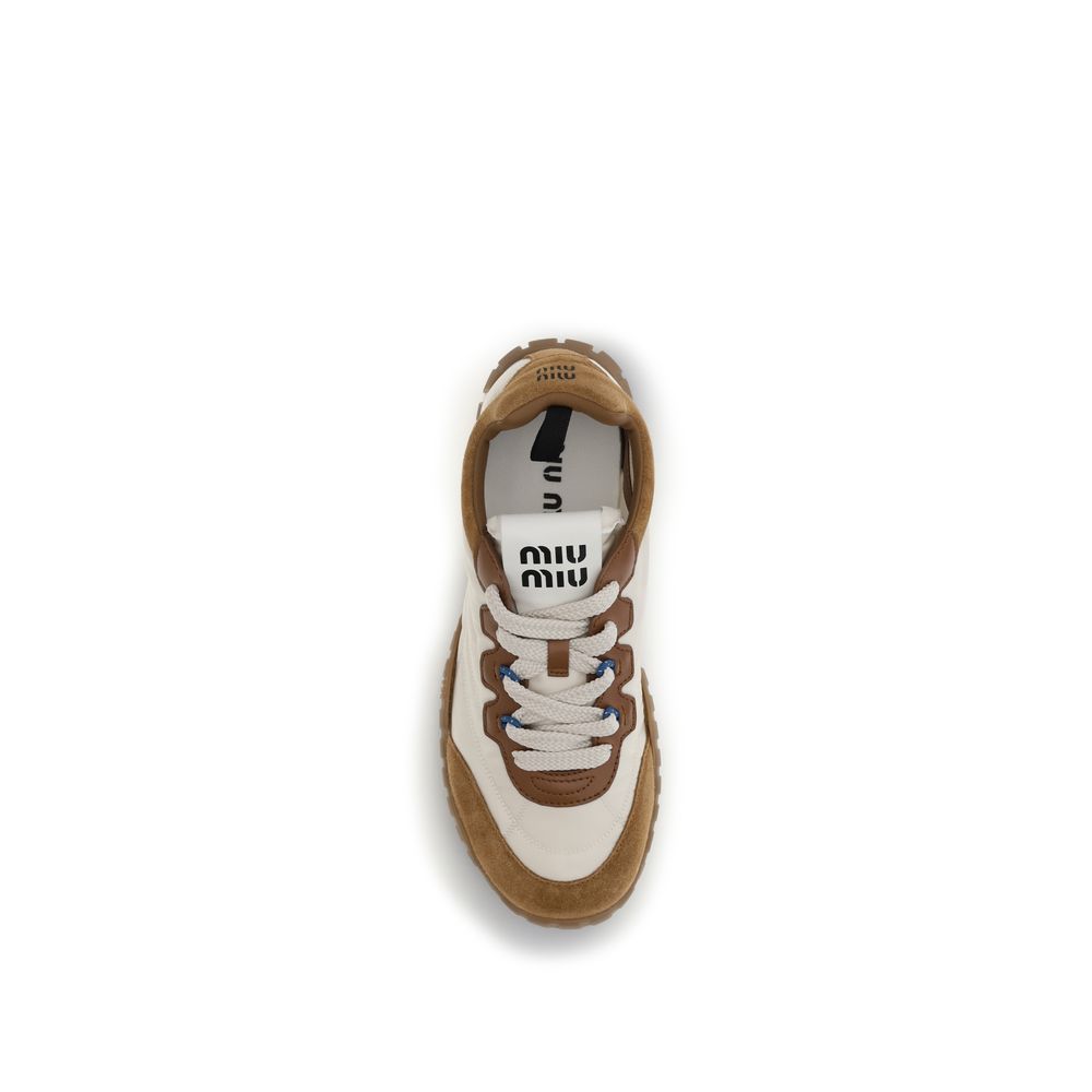Polyamide Calf Leather Athletic Sneakers