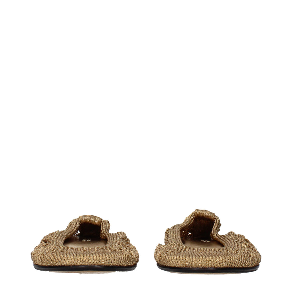 Silky Gold Fabric Ballet Flats