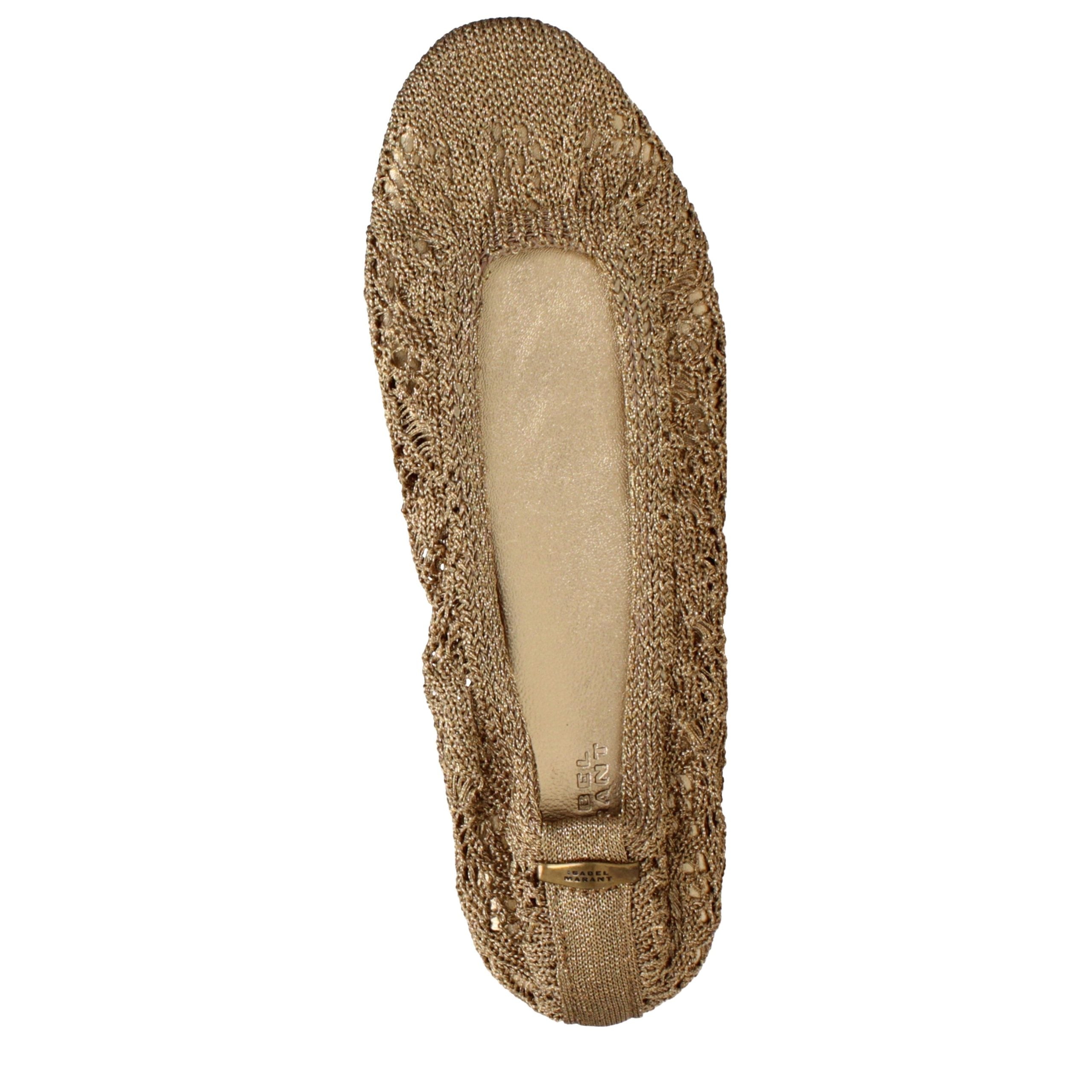 Silky Gold Fabric Ballet Flats