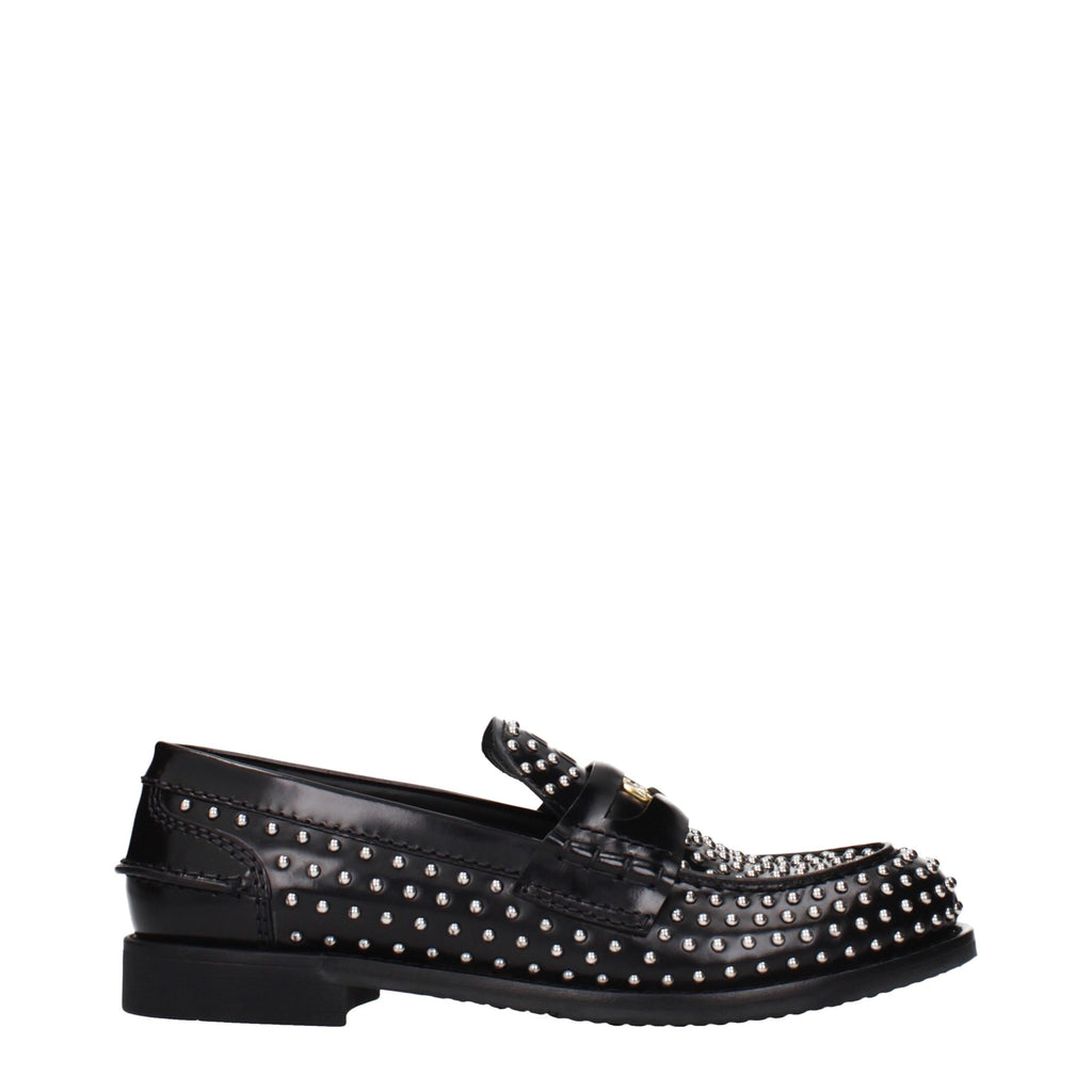 Black Leather Slip-On Loafers