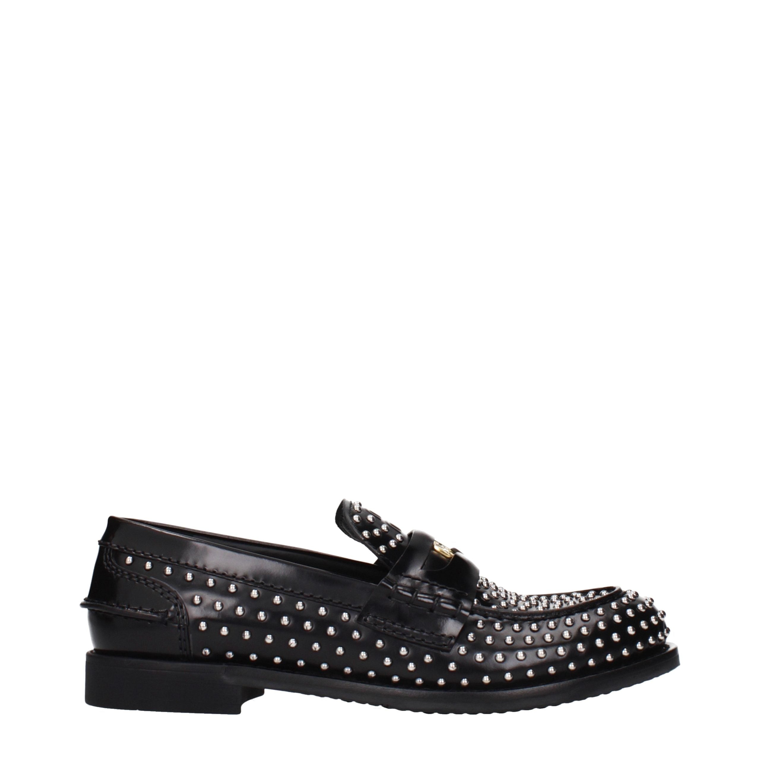 Black Leather Slip-On Loafers