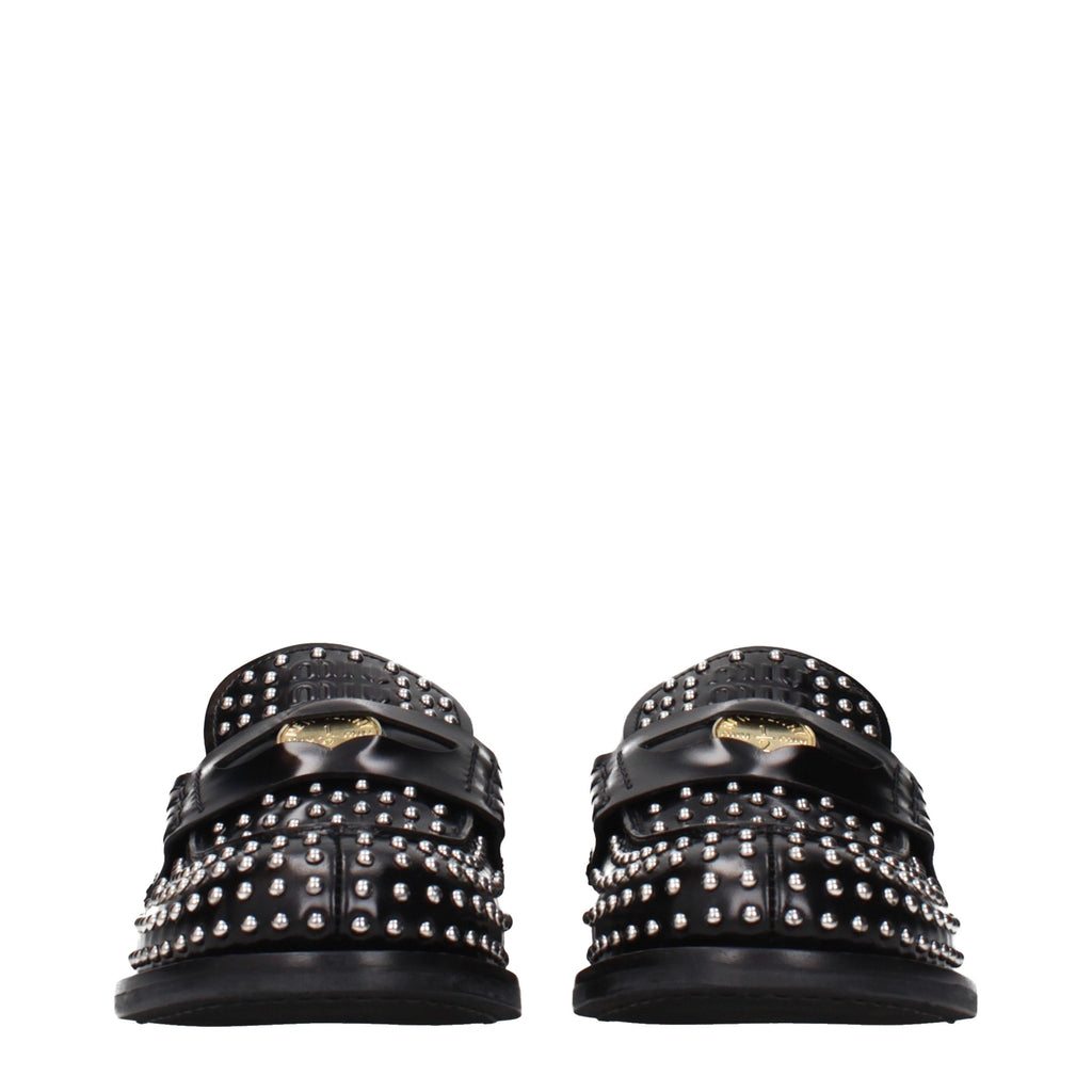 Black Leather Slip-On Loafers