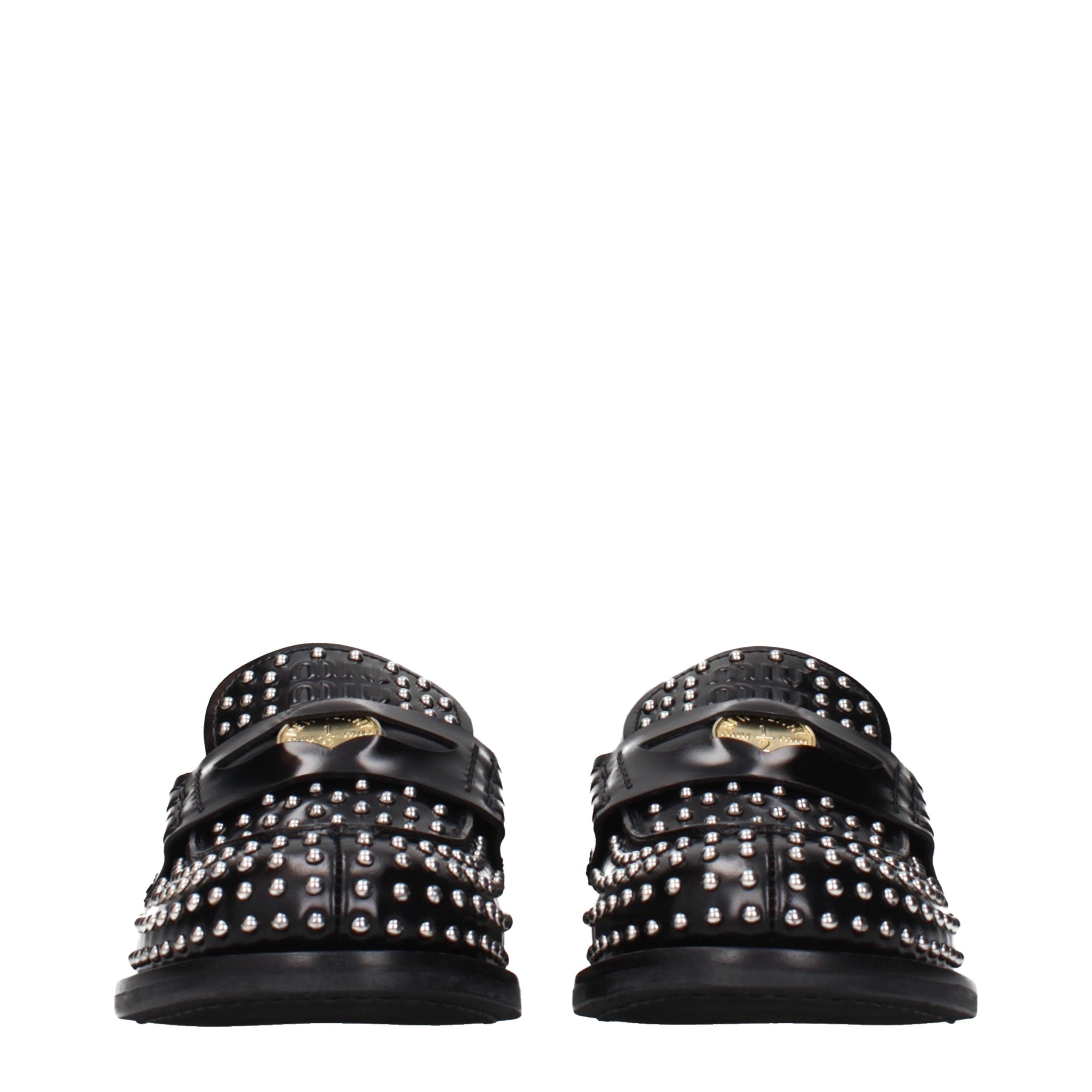 Black Leather Slip-On Loafers