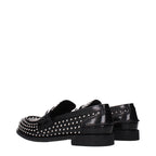 Black Leather Slip-On Loafers
