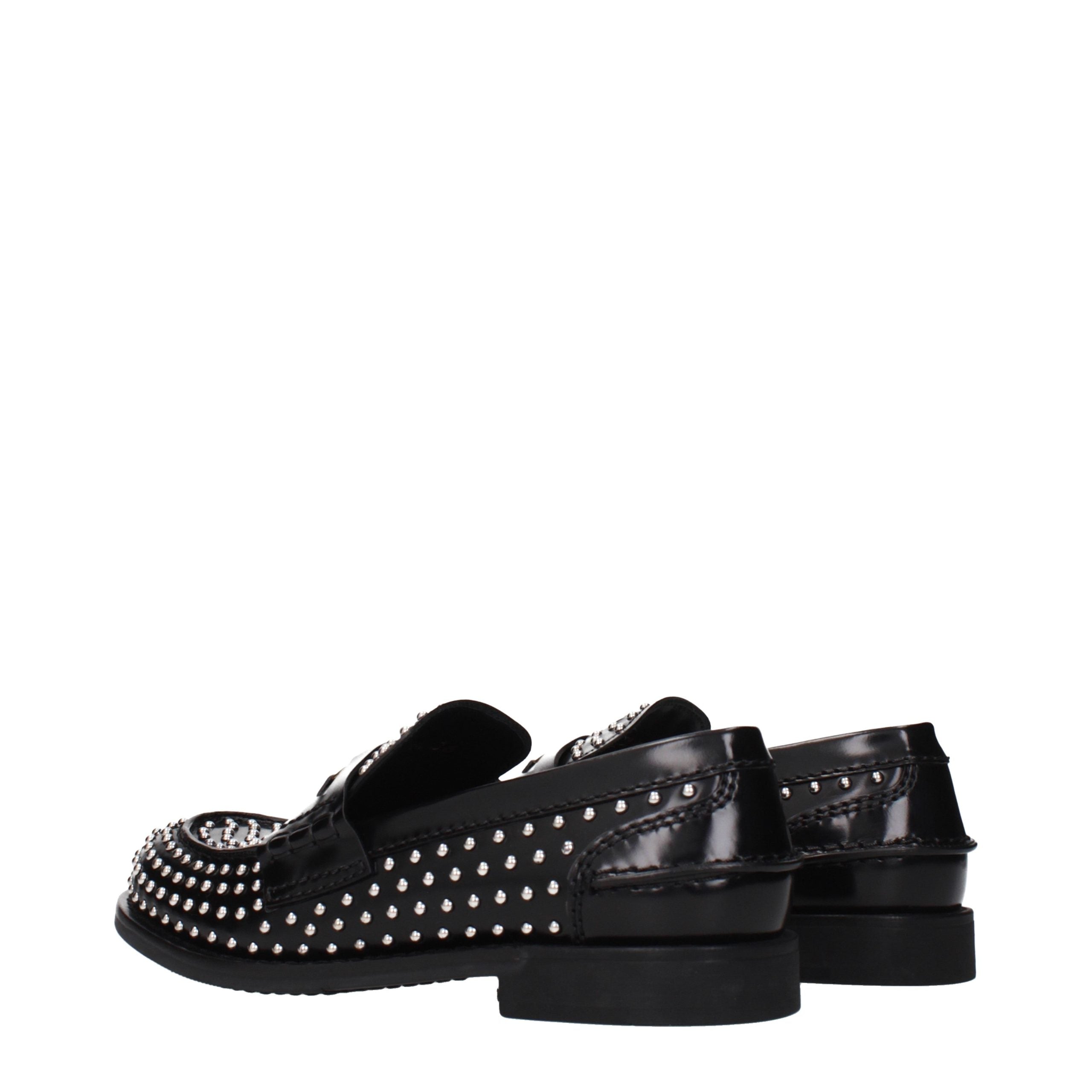 Black Leather Slip-On Loafers