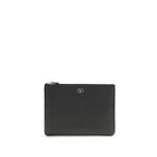 Black Calf Leather Clutch Bag