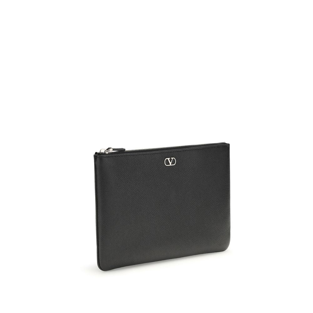 Black Calf Leather Clutch Bag