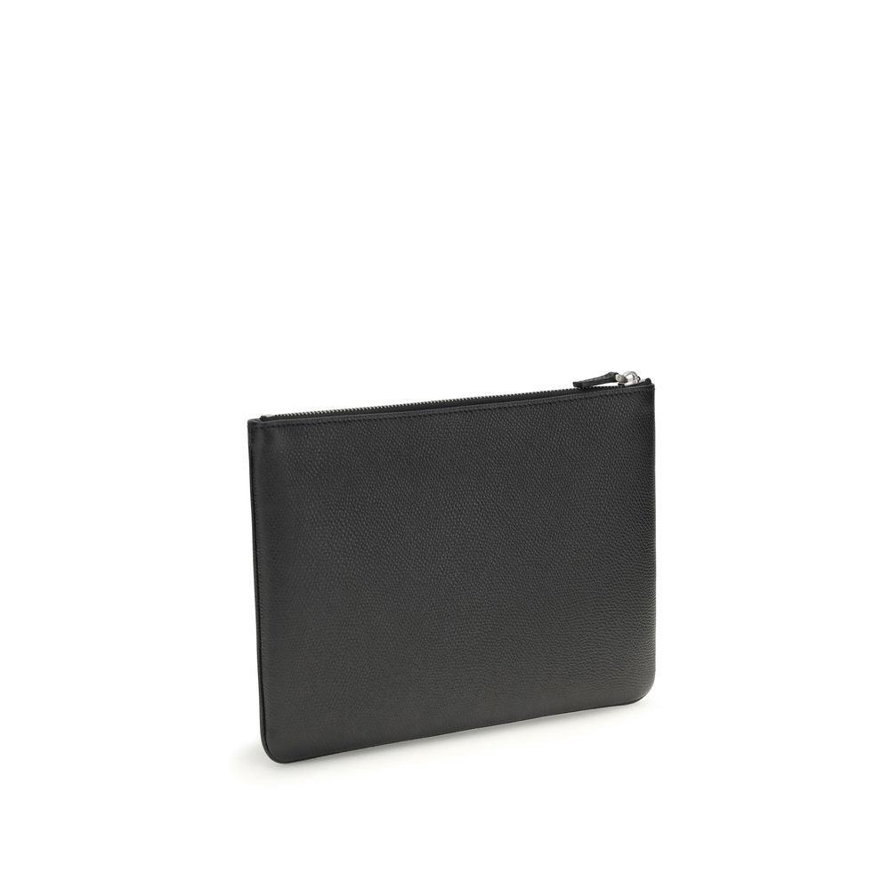 Black Calf Leather Clutch Bag