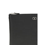Black Calf Leather Clutch Bag