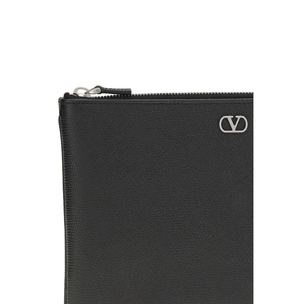 Black Calf Leather Clutch Bag