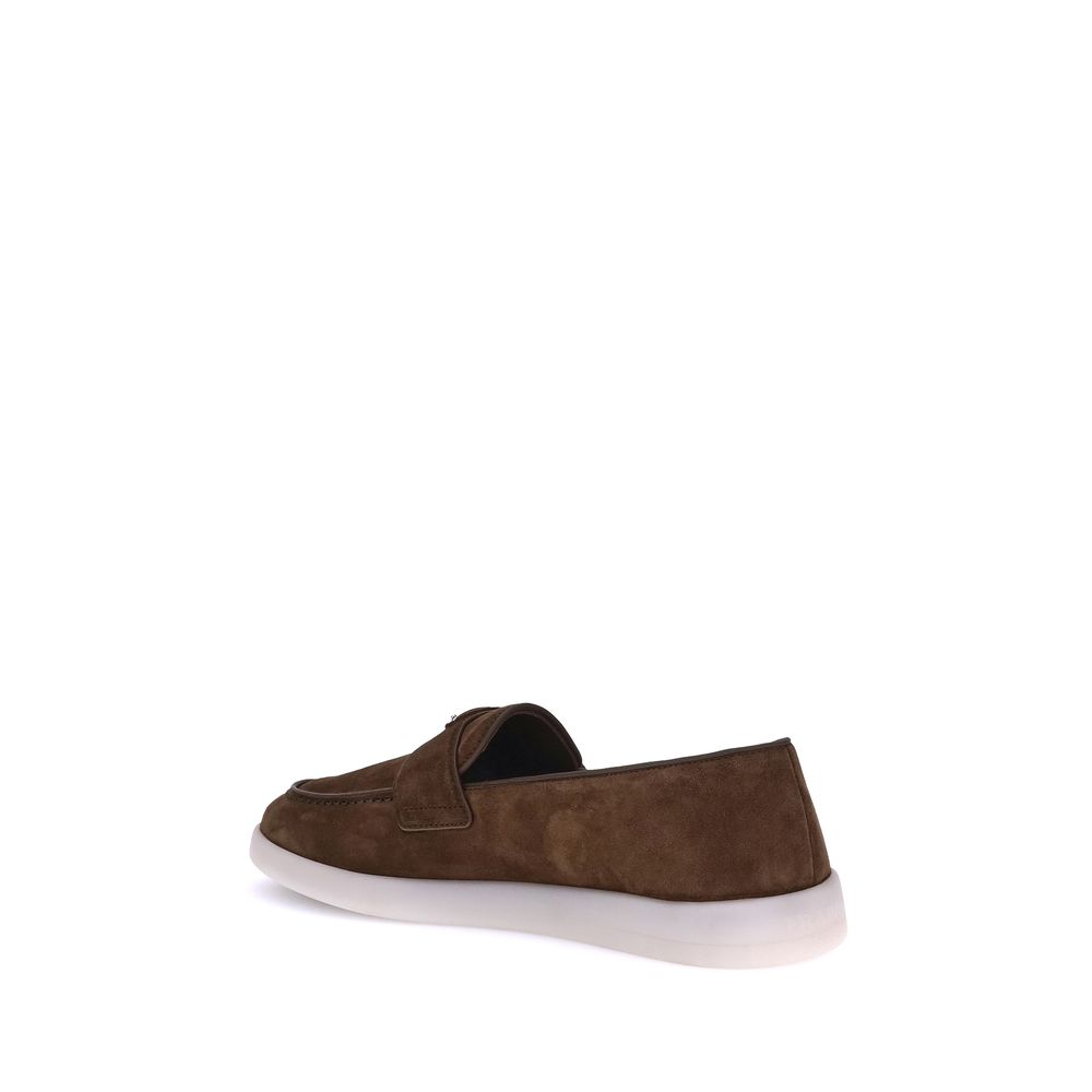 Brown Calfskin Slip-On Loafers