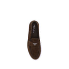 Brown Calfskin Slip-On Loafers