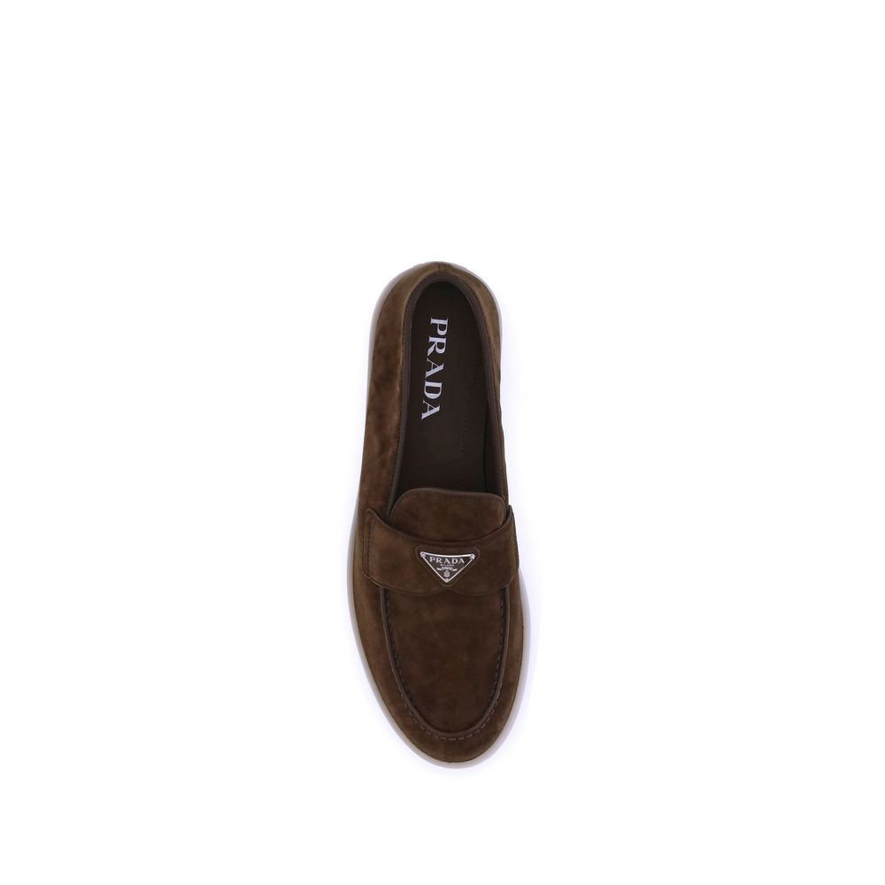 Brown Calfskin Slip-On Loafers