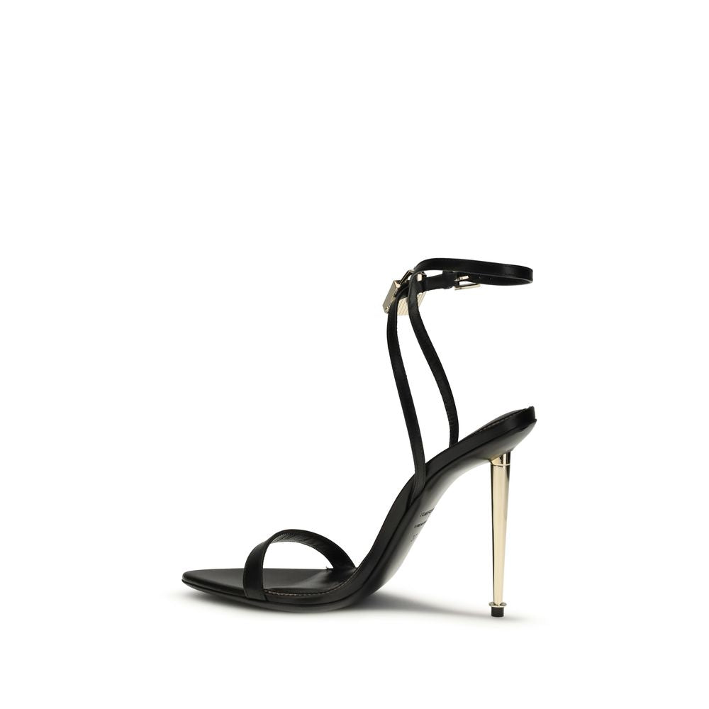 Goatskin Padlock Pointy Naked Sandals