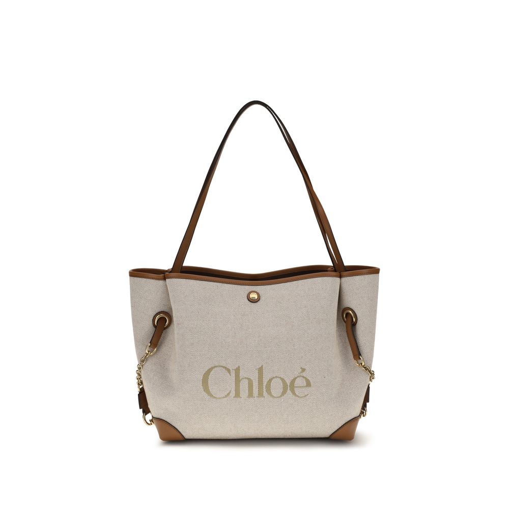 Beige Clover Tote Bag