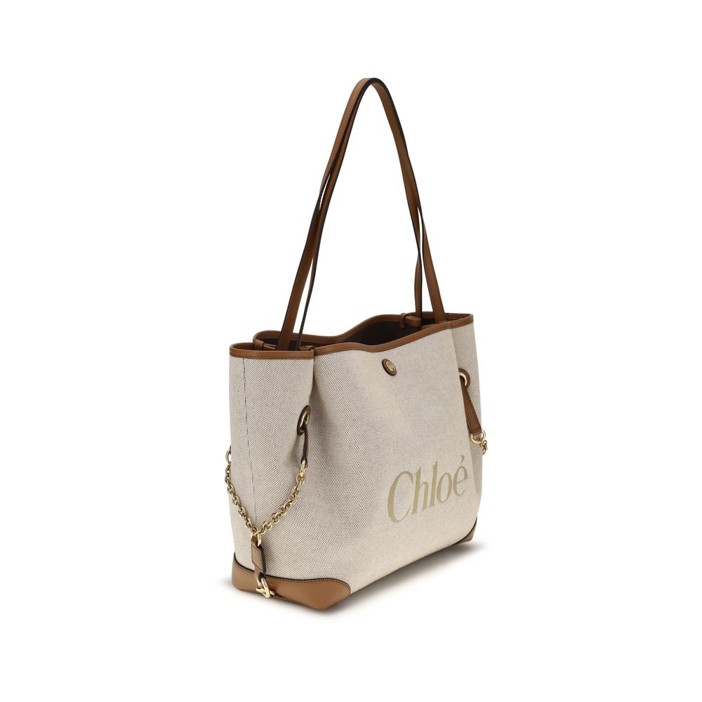 Beige Clover Tote Bag