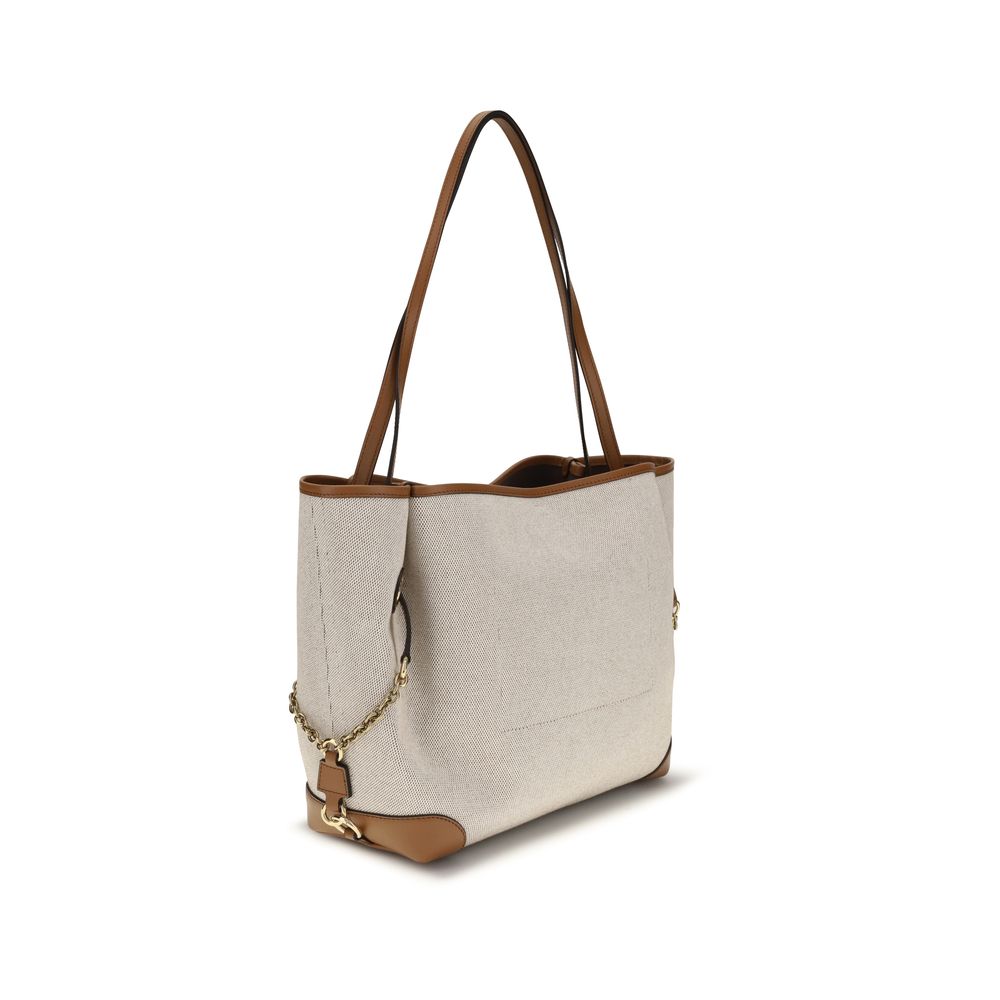 Beige Clover Tote Bag
