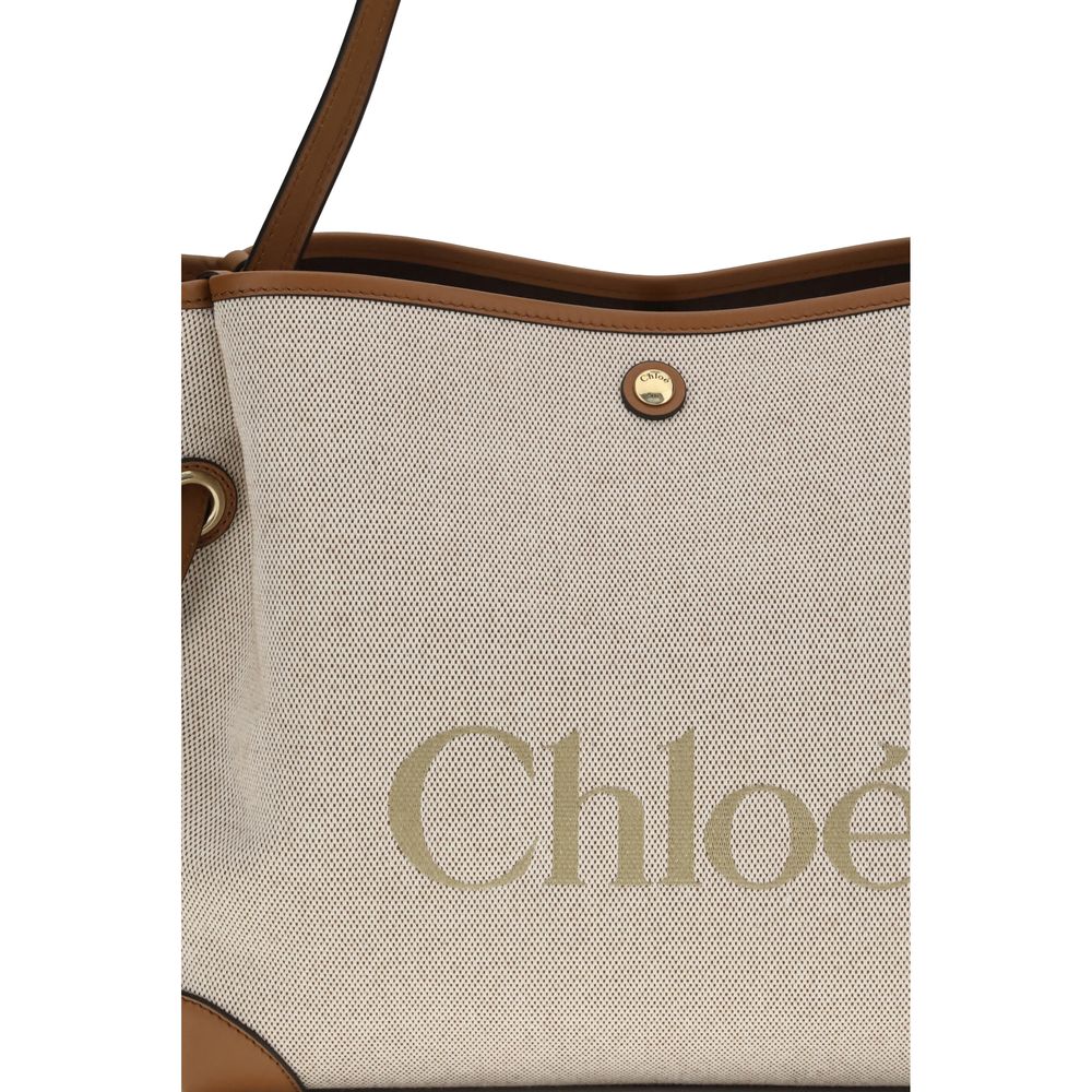 Beige Clover Tote Bag