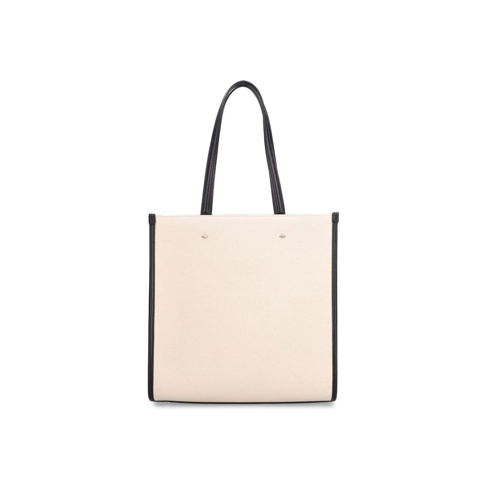 Beige Canvas Tote Bag