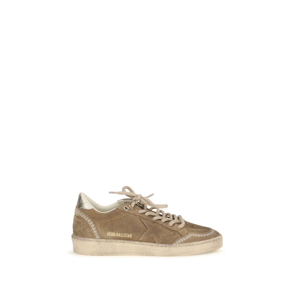 Beige Calf Leather Ball Star Sneakers