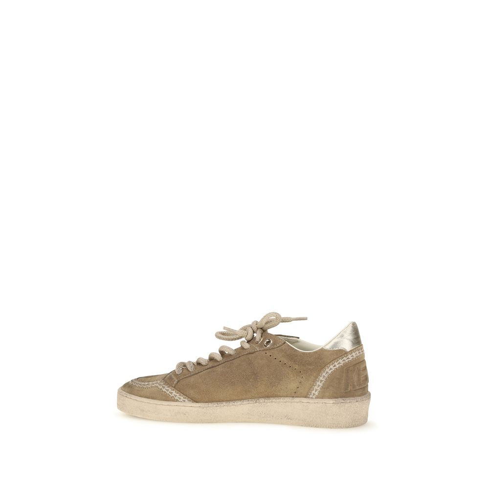 Beige Calf Leather Ball Star Sneakers