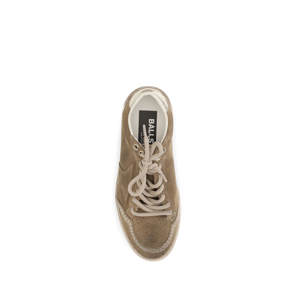 Beige Calf Leather Ball Star Sneakers