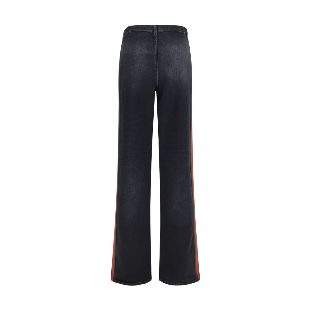 Black Cotton Straight-Leg Jeans