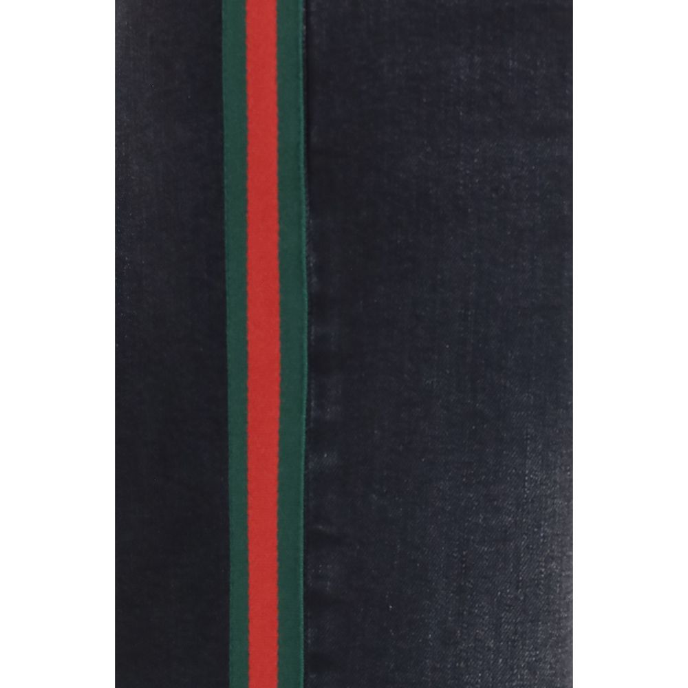 Black Cotton Straight-Leg Jeans