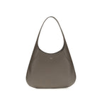 Large Gray Calfskin Joan Hobo Shoulder Bag