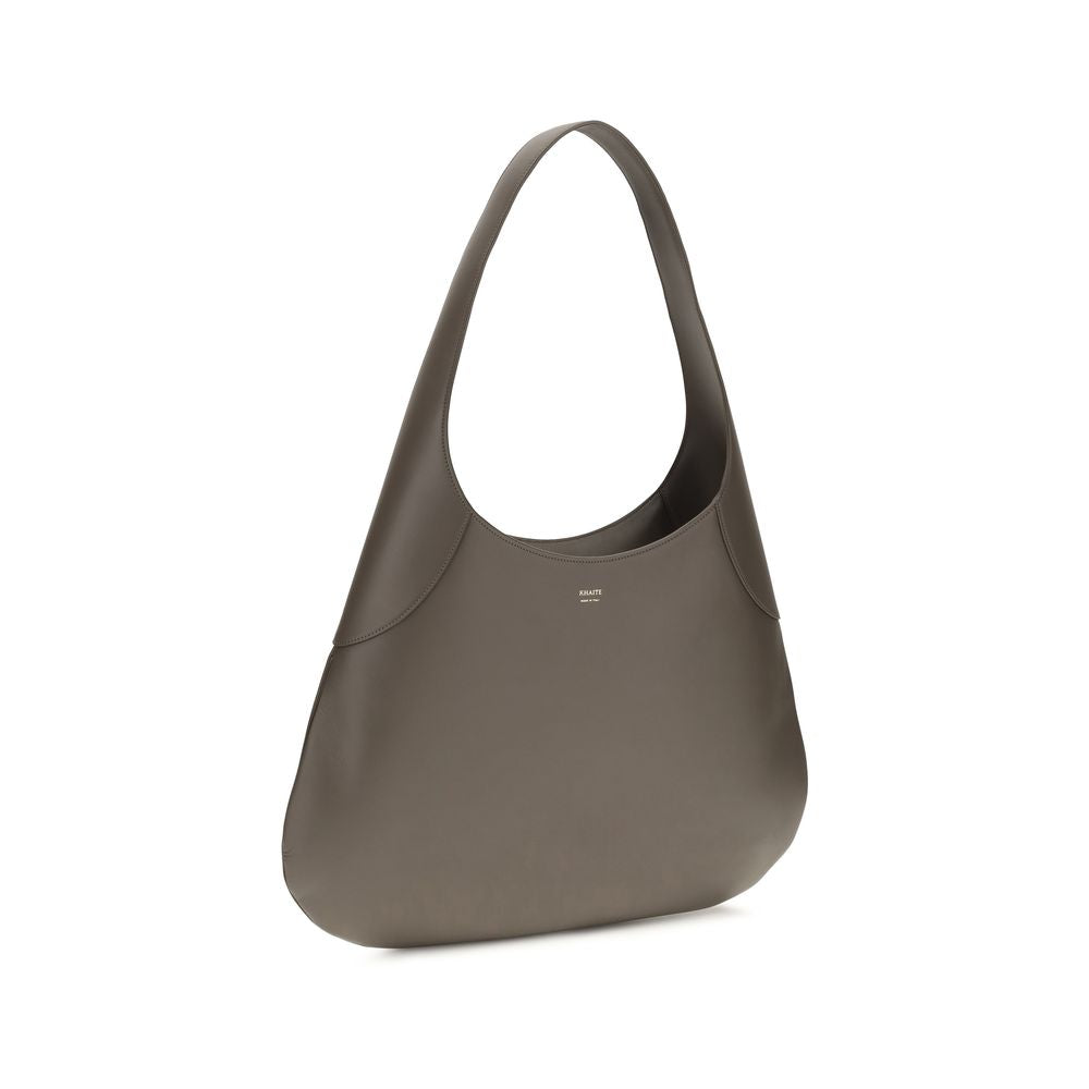 Large Gray Calfskin Joan Hobo Shoulder Bag