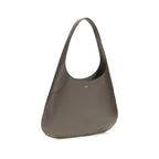 Large Gray Calfskin Joan Hobo Shoulder Bag