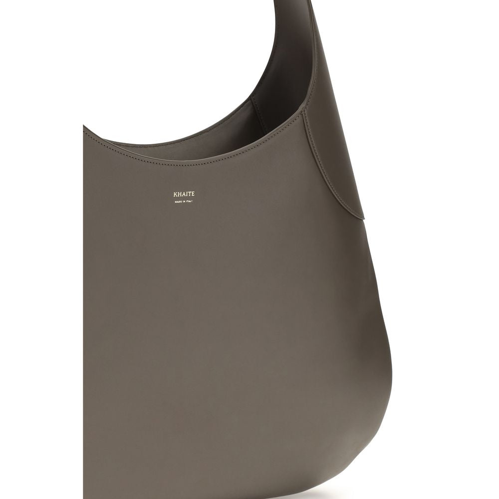 Large Gray Calfskin Joan Hobo Shoulder Bag