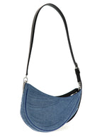 Blue Calfskin Spiral Curve Shoulder Bag